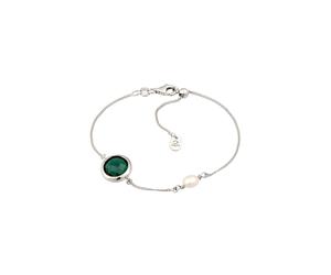 Elli PREMIUM Süßwasserzuchtperle Quarz Grün 925 Sterling Silber silberfarben Damen