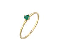 Elli PREMIUM - Synthetischer Smaragd Solitär 375er Gelbgold Ringe Damen