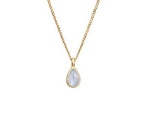 Elli PREMIUM Tropfen Mondstein Elegant 925 Silber goldfarben Damen