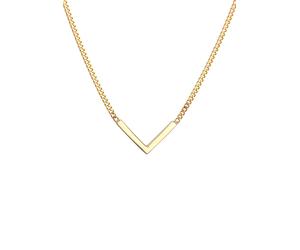 Elli PREMIUM V-Kette Geo Minimal 375 Gelbgold 40 Damen
