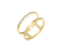 Ring Verlobungsring Doppelring Topas Stein 375 Gelbgold Elli Premium Gold 4N341/70X56