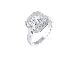 Elli PREMIUM Verlobungsring Glamour Funkelnd Topas 925 Silber 54 Damen