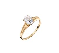Elli PREMIUM Verlobungsring Moissanite Weiß 375 Gelbgold 52 Damen