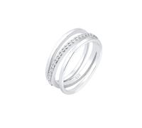 Elli PREMIUM Wickelring Band Kreuz Zirkonia Modisch 925 Silber 56 Damen