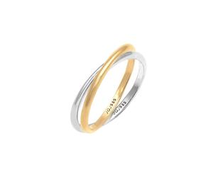 Elli PREMIUM Wickelring Bi-Color Zeitlos 585 Gelbgold Weißgold 54 Damen