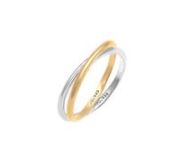 Elli PREMIUM Wickelring Bi-Color Zeitlos 585 Gelbgold Weißgold 56 Damen