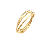 Elli PREMIUM Wickelring Trio Basic 375 Gelbgold 54 Damen