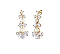 Elli PREMIUM - Zirkonia Süßwasserzuchtperlen Blüten 925 Silber Ohrringe Damen