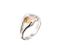 Elli Rechteck Rosequarz Citrin Gelb 925 Sterling Silber 52 Damen