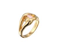 Elli Rechteck Rosequarz Citrin Gelb 925 Sterling Silber 58 Damen