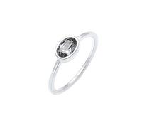 Elli Ring Damen Bandring Klassisch Schlicht mit Kristall 925 Silber