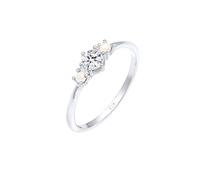 Elli Ring Damen Bandring Synthetische Perlen in 925 Sterling Silber
