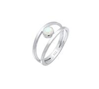 Elli Bandring Zweireihig Synthetischer Opal 925 Silber 56 Damen