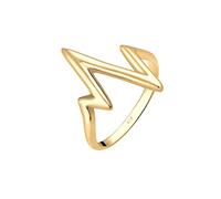 Elli Ring Geo Herzschlag 925 Sterling Silber 58 mm Gold