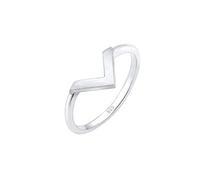 Elli Fingerring »V-Form Matt Basic 925 Silber«, silberfarben