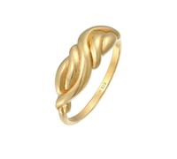 Elli, Ring Knoten Geschwungen Boho Style 925 Sterling Silber in gold, Schmuck für Damen Gr. 58 mm