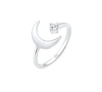 Elli Ring Halbmond Astro Offen Zirkonia 925 Sterling Silber Resizable Silber