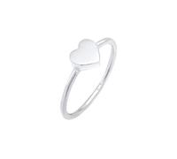 Fingerring ELLI "Herz Liebe Valentinstag Zeitlos 925 Silber" Gr. 52, silber, Fingerringe, Damen, 52mm, ohne Stein, Silber 925 (Sterlingsilber) (84030262-52) silber