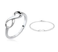 Elli Ring Damen Infinity in 925 Sterling Silber & Armband Damen Infinity Trend Symbol in 925 Sterling Silber