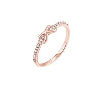 Elli Ring Damen Infinity mit Kristalle in 925 Sterling Silber Rosé vergoldet