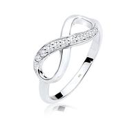 Elli Ring Damen Infinity Symbol Unendlichkeit Trend mit Zirkonia Kristalle in 925 Sterling Silber