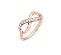 Elli Ring Damen Infinity Symbol Unendlichkeit Trend mit Zirkonia Kristalle in 925 Sterling Silber Rosé-vergoldet