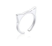 Elli Ring Damen Katzenohren Cat Geo Offen in 925 Sterling Silber