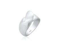 Elli Fingerring »Bandring Wellen Organic Geo Matt Knoten 925 Silber«