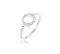 Elli Ring Damen Kreis Filigran Geo mit Kristallen in 925 Sterling Silber