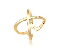 Elli Ring Damen Kreuz Blogger Statement in 925 Sterling Silber vergoldet