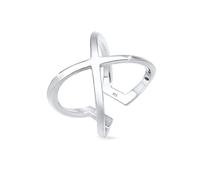 Elli, Ring Kreuz Blogger Geo Trend 925 Sterling Silber in silber, Schmuck für Damen Gr. verstellbar