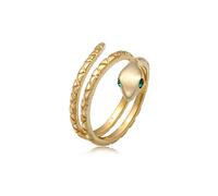 Elli Ring Damen Schlange Pinky Modern mit Kristallen in 925 Sterling Silber Vergoldet