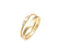 Elli, Ring Set Marquise Opal Zirkonia Dreieck 925 Silber in gold, Schmuck für Damen Gr. 52 mm