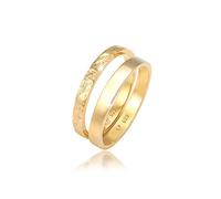 Elli Ring 2Er Set Bandring Basic Organic-Look 925 Silber, gold Gold