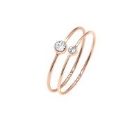 Elli Ring Damen Set Elegant Basic mit Kristallen in 925 Sterling Silber