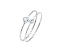 Elli Ring Set Basic Trend Kristalle 925 Silber, silber Silber