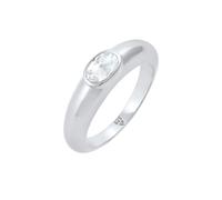 ELLI Damen Ring Bandring, Solitär-Ring silber, Größe 52, 6528048 Silber 52