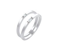 Ring Ring Solitär Zirkonia Klassik 2Er Set 925 Silber Elli Silber 54 (Artikelnummer: 5A113/50X54)