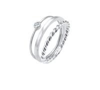 Elli 3er-Set: Silber-Ringe mit Swarovski Kristall - 41% | Größe 54 | Schmuck