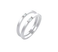 Ring Ring Solitär Zirkonia Klassik 2Er Set 925 Silber Elli Silber 56 (Artikelnummer: 5A113/50X56)