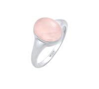 Siegelring ELLI "Siegelring Rosa Quarz Edelstein Oval 925 Silber" Fingerringe Gr. 56 mm, Silber 925 (Sterlingsilber), silberfarben (silber, rosa) Damen Fingerringe (85034816-56)