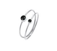 Elli - 2er Set Kristalle 925 Sterling Silber Ringe 1 ct Damen