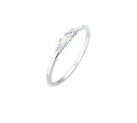 Elli Ring Damen Vintage mit Zirkonia Kristallen und Opal in 925 Sterling Silber