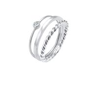 Ring Set Trend Solitär Kristalle 925 Silber Elli Silber 58 (Artikelnummer: 4O099/30X58)