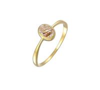 Elli Ring Damen Solitär Oval Elegant mit Rutilquarz 375 Gelbgold