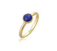 Elli Ring Damen Solitär Schlicht mit Lapis Lazuli Edelstein 925 Silber