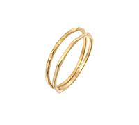 Elli PREMIUM - Stapelringe Stacking Bandring 2er Set 375 Gelbgold Ringe Damen