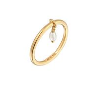 Elli Ring Damen Stapel Basic mit Süßwasserzuchtperle 925 Silber