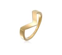 Elli PREMIUM Ring V-Form Basic 925 Silber Rhodiniert, gold Gold