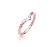 Elli Ring Damen V-Form Geo Stacking in 925 Sterling Silber Rosévergoldet